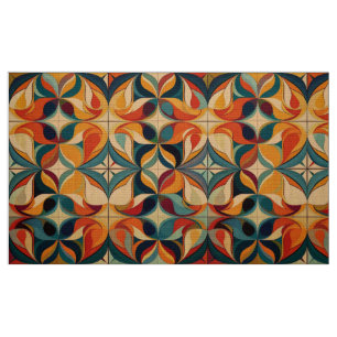 Retro 70er geometrische Erde und Feuer Stoff
