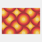 Retro-70er geometrische orange gelbbraune Kreise Geschenkpapier Set (Vorderseite)