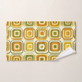 Retro 70er Geometrisches Muster in warmen Tönen Badhandtuch Set (Handtuch)