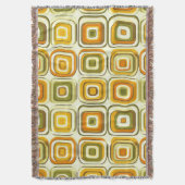 Retro 70er Geometrisches Muster in warmen Tönen Decke (Vorderseite Vertikal)