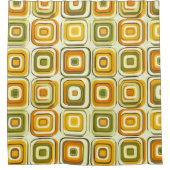 Retro 70er Geometrisches Muster in warmen Tönen Duschvorhang (Vorderseite)