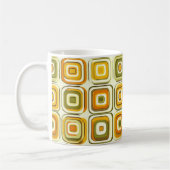 Retro 70er Geometrisches Muster in warmen Tönen Kaffeetasse (Links)