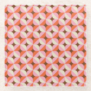 Retro 70er geometrisches nahtloses Muster. Glasuntersetzer