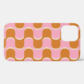 Retro 70er: Gold-Pink Wavy Muster. Case-Mate iPhone Hülle (Rückseite (Horizontal))