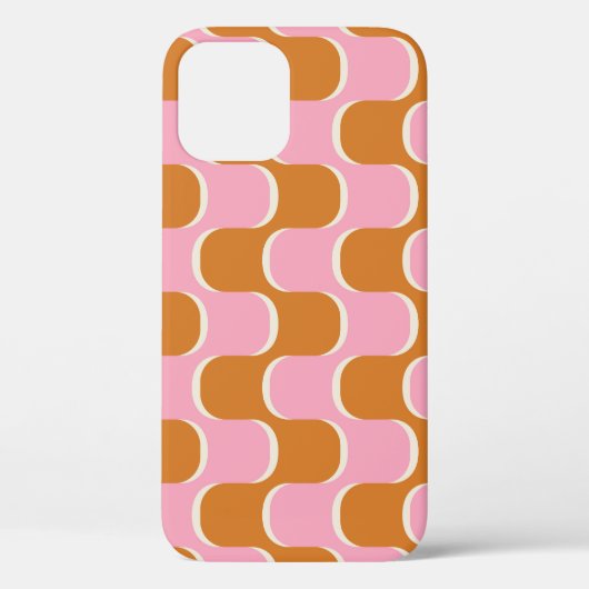 Retro 70er: Gold-Pink Wavy Muster. Case-Mate iPhone Hülle (Rückseite)