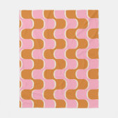 Retro 70er: Gold-Pink Wavy Muster. Fleecedecke (Vorderseite)
