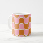 Retro 70er: Gold-Pink Wavy Muster. Kaffeetasse (Vorderseite Links)