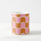 Retro 70er: Gold-Pink Wavy Muster. Kaffeetasse (Mittel)