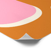 Retro 70er: Gold-Pink Wavy Muster. Poster (Ecke)