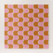 Retro 70er: Gold-Pink Wavy Muster. Puzzle (Horizontal)