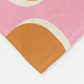 Retro 70er: Gold-Rosa Wellenmuster. Fleecedecke (Ecke)