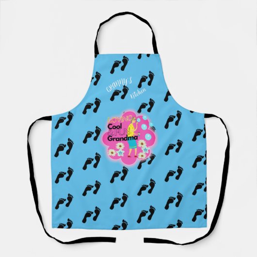 Retro 70er Grannys Küche Schürze (Vorderseite)
