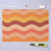 Retro 70er groovy abstrakte Wellen orange und gelb Seidenpapier (Handwerk)