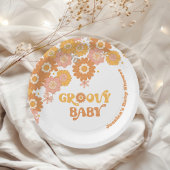 Retro 70er Groovy Babydusche Pappteller