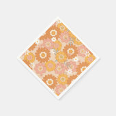 Retro 70er Groovy Babydusche Serviette (Ecke)