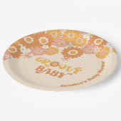 Retro 70er Groovy Babydusche Servietten Papier Tel Pappteller (Schrägansicht)