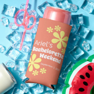 Retro 70er Groovy Bachelorette Gevor Selters Dosenkühler