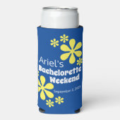 Retro 70er Groovy Blueberry Bachelorette Gevor Selters Dosenkühler (Seltzer Vorderseite)