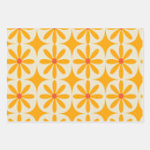 Retro 70er Groovy Blume mit Atomwaffen Sternexplos Geschenkpapier Set (Vorderseite 2)