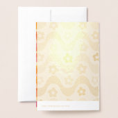 Retro 70er Groovy Blumendusche Einladung (Rückseite mit Umschlag)