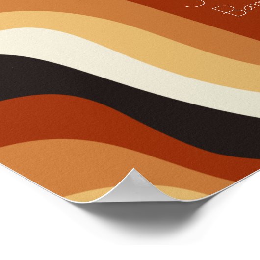 Retro 70er Groovy Boho Hochzeitskarten und Geschen Poster (Ecke)