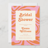 Retro 70er Groovy Brautparty Einladung (Vorderseite)