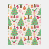 Retro 70er Groovy Christmas Trees Pattern Fleecedecke (Vorderseite)