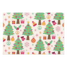 Retro 70er Groovy Christmas Trees Pattern