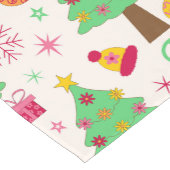 Retro 70er Groovy Christmas Trees Pattern Kurzer Tischläufer (Ecke)