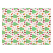 Retro 70er Groovy Christmas Trees Pattern Tischdecke (Vorderseite (Horizontal))