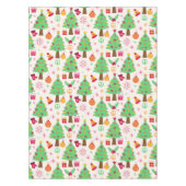 Retro 70er Groovy Christmas Trees Pattern Tischdecke (Vorderseite)