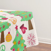 Retro 70er Groovy Christmas Trees Pattern Tischdecke (Beispiel)