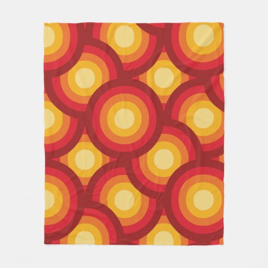 Retro 70er Groovy Circles-Muster Fleecedecke (Vorderseite)