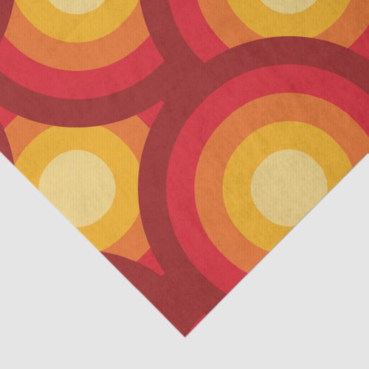 Retro 70er Groovy Circles-Muster Seidenpapier (Detail)