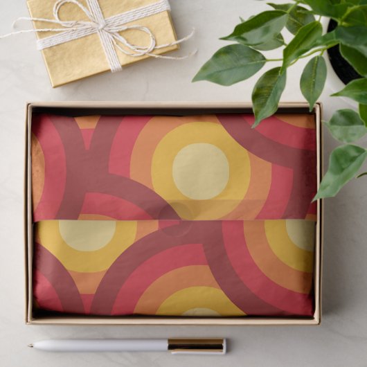 Retro 70er Groovy Circles-Muster Seidenpapier (Geschenk)