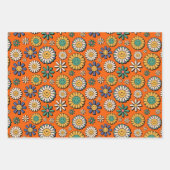 Retro 70er Groovy Daisies Hippie Blume Geschenkpapier Set (Vorderseite)