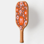 Retro 70er Groovy Daisy Orange Pickleball Schläger (Links)