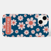 Retro 70er Groovy Daisy Pattern Name Case-Mate iPhone Hülle (Rückseite (Horizontal))