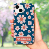 Retro 70er Groovy Daisy Pattern Name Case-Mate iPhone Hülle