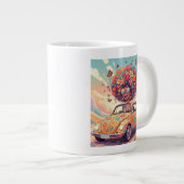 Retro 70er Groovy Flower Power Jumbo-Tasse (Vorderseite Rechts)