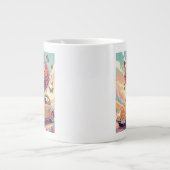 Retro 70er Groovy Flower Power Jumbo-Tasse (Vorderseite)