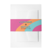 Retro 70er Groovy Fuchsia Fun Wedding Einladungsbanderole (Vorderseite Beispiel)