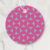 Retro 70er Groovy Fuchsia Fun Wedding Geschenkanhänger (Rückseite)