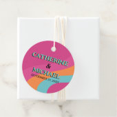Retro 70er Groovy Fuchsia Fun Wedding Geschenkanhänger (Beispiel)