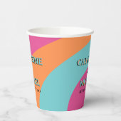 Retro 70er Groovy Fuchsia Fun Wedding Pappbecher (Links)