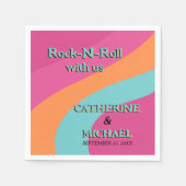 Retro 70er Groovy Fuchsia Fun Wedding Serviette (Vorderseite)