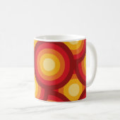 Retro 70er Groovy Geometric Circles Kaffeetasse (VorderseiteRechts)