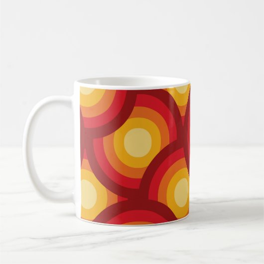 Retro 70er Groovy Geometric Circles Kaffeetasse (Links)