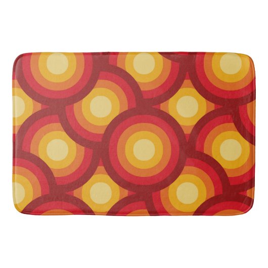 Retro 70er Groovy Geometric Overlapping Circles Badematte (Vorderseite)