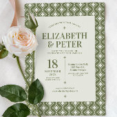 Retro 70er Groovy Green Wedding Einladung